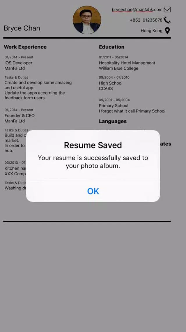 Ảnh chụp màn hình của Resume Plus - Professional & Quick Resume Builder