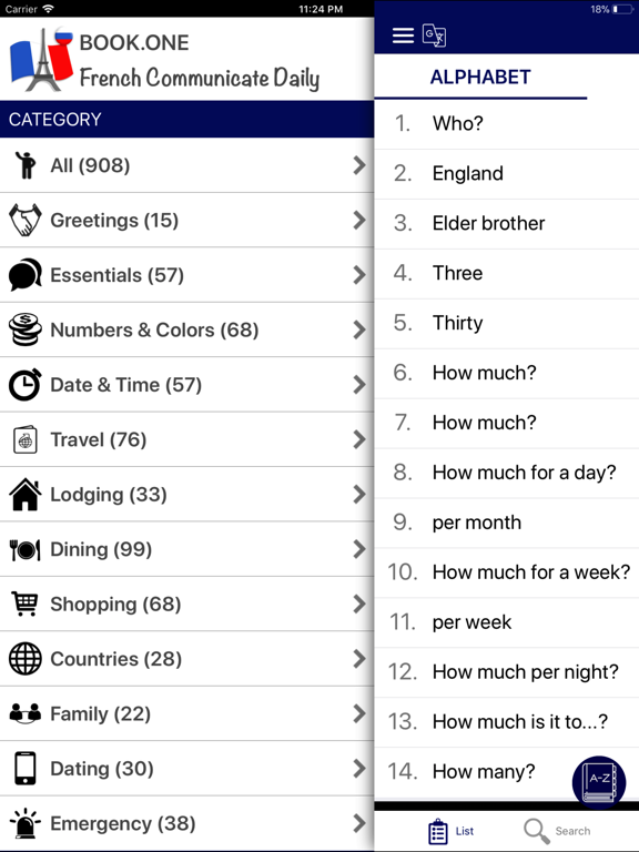 Zrzuty ekranu French Communicate Daily iPad