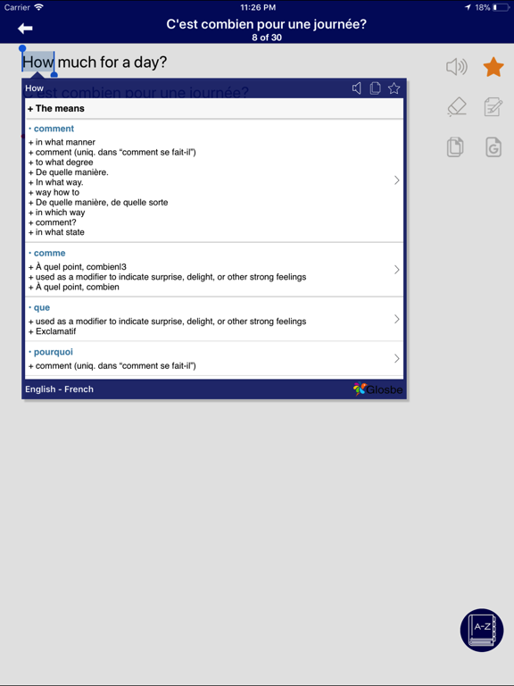 Zrzuty ekranu French Communicate Daily iPad
