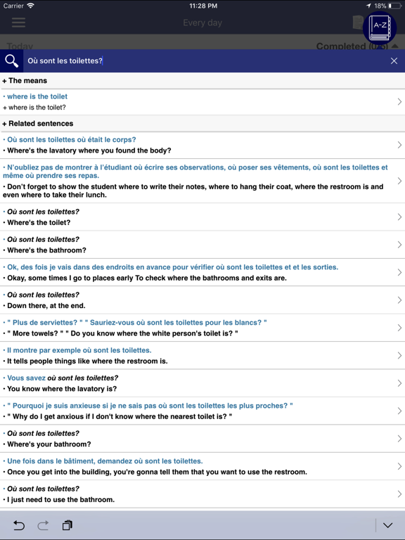 Zrzuty ekranu French Communicate Daily iPad