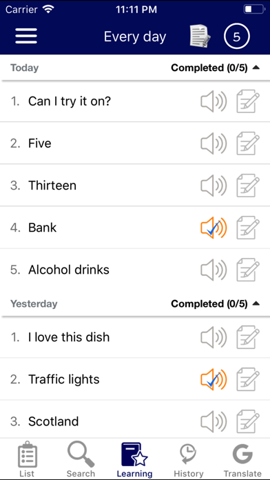 Zrzuty ekranu French Communicate Daily