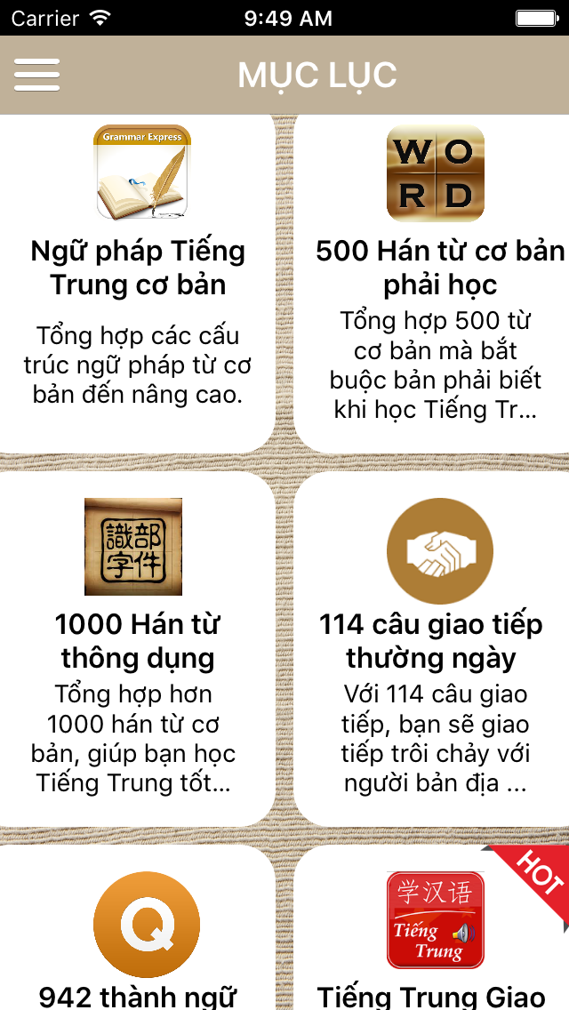 Sổ tay Tiếng Trung - Hán từ, ngữ pháp, thành ngữ thông dụng hàng ngày Screenshots