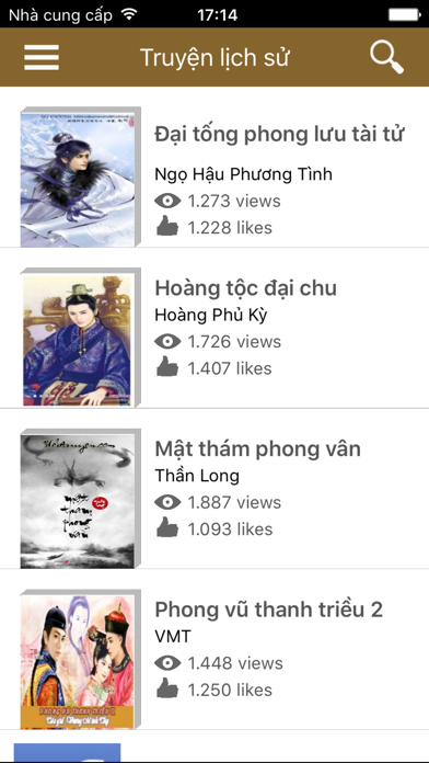 Truyện lịch sử Việt Nam và thế giới chọn lọc سکرین شاٹس