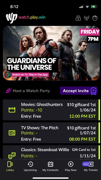 Watch Party - Watch.Play.Win! Screenshots