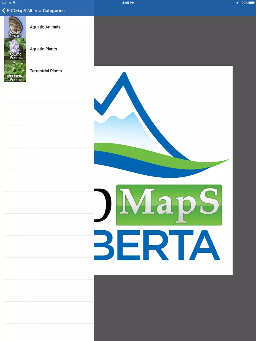 EDDMapS Alberta iPad Screenshots