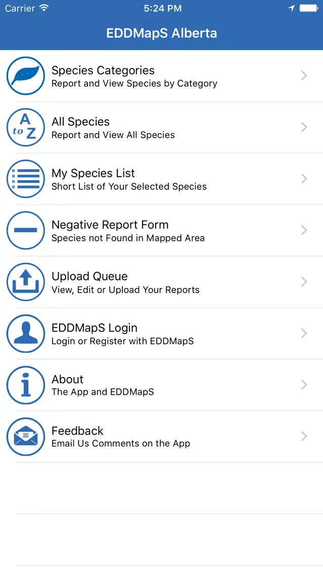 EDDMapS Alberta Screenshots