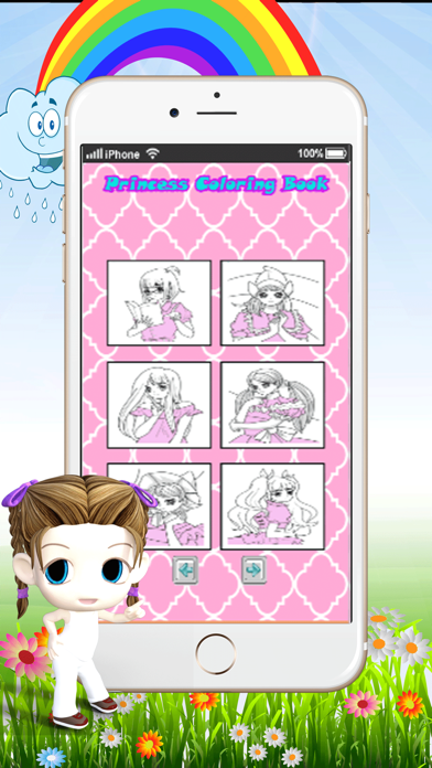 Games Princess coloring pages :  Art Pad Easy painting for little kids スクリーンショット