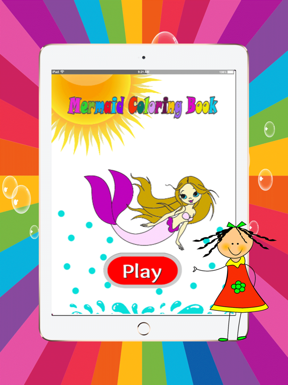 Mermaid Princess magical girl coloring pages:free printable iPad 应用截图