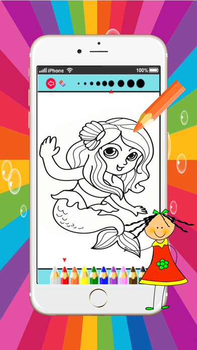 Mermaid Princess magical girl coloring pages:free printable应用截图