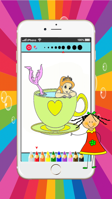 Mermaid Princess magical girl coloring pages:free printable应用截图