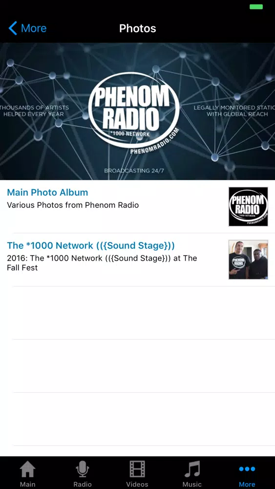 Phenom Radio Screenshots