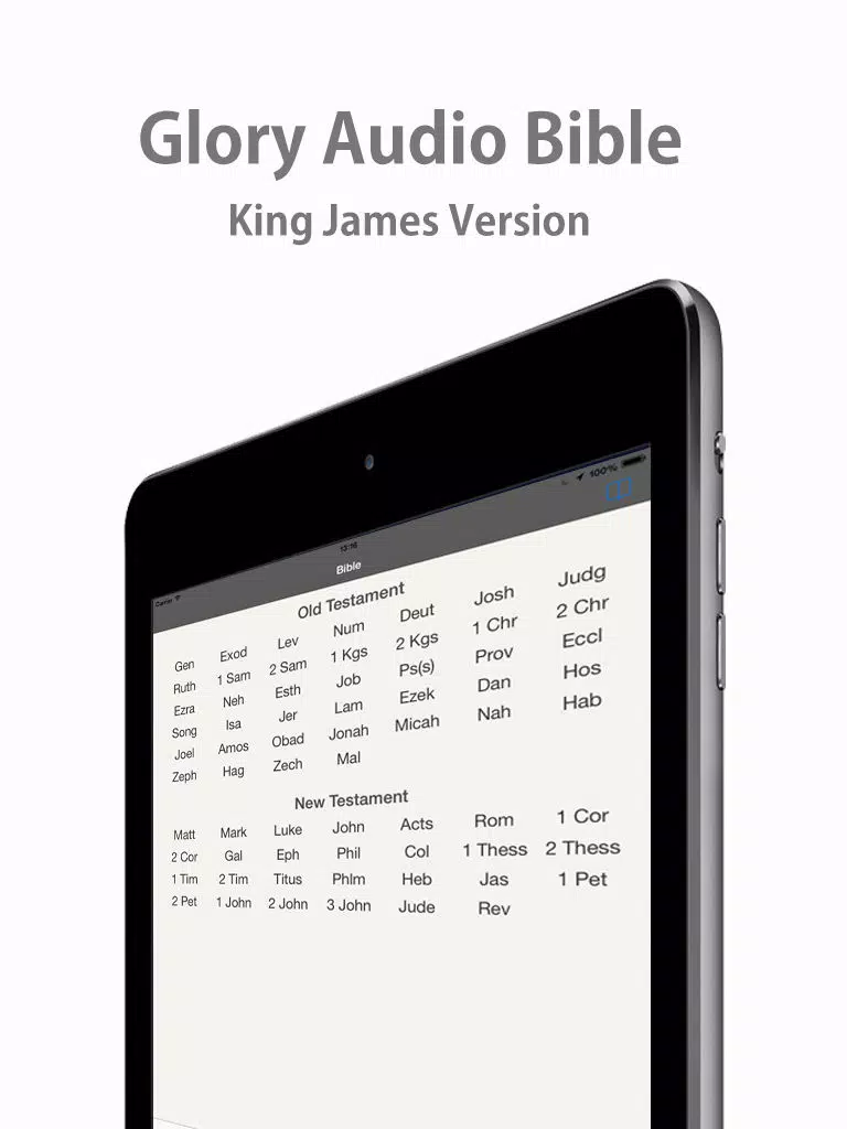 Glory Audio Bible - King James Version iPad Screenshots