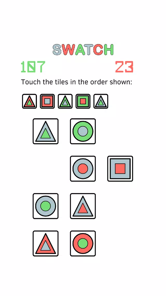 Tangkapan layar Swatch - Brain Boost Color and Shape Tile Match Game