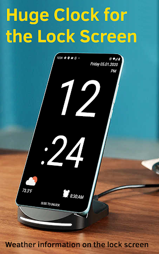 Huge Lock Screen Clock Screenshots
