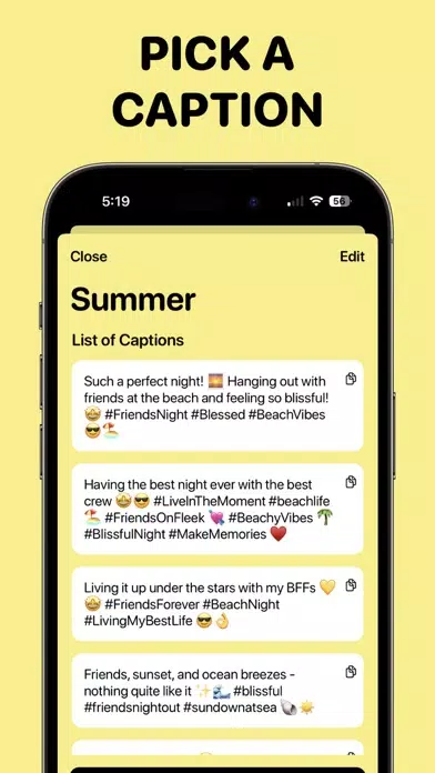 AI Caption Generator Screenshots