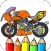 ninja motorbike coloring