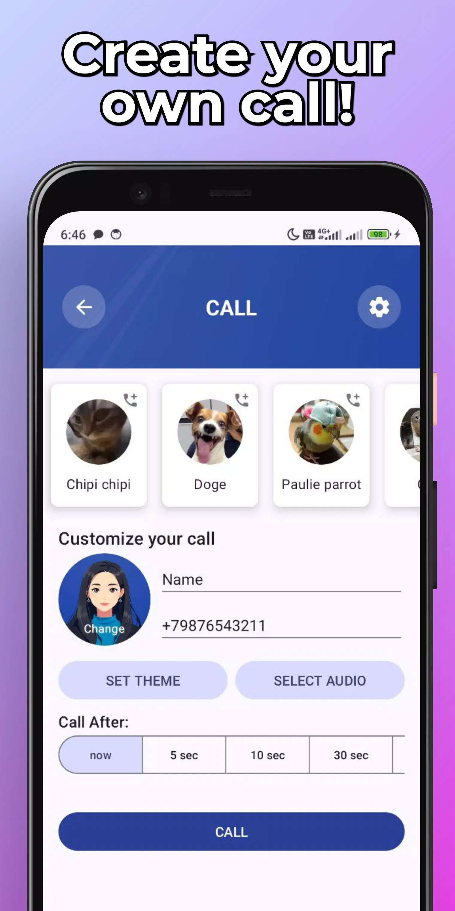 Funny Animals Fake Call & Chat Screenshots