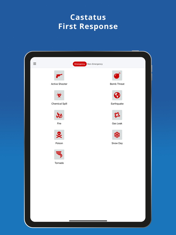 Castatus First Response iPad Screenshots