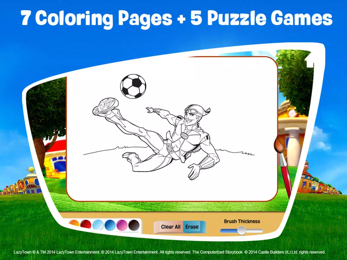 LazyTown's Adventures LITE – Little Pink Riding Hood Video Storybook with Narration, Puzzle Games, Coloring Pages, Photo-Booth, Music Videos, Training Videos and Cooking Recipes iPad Screenshots