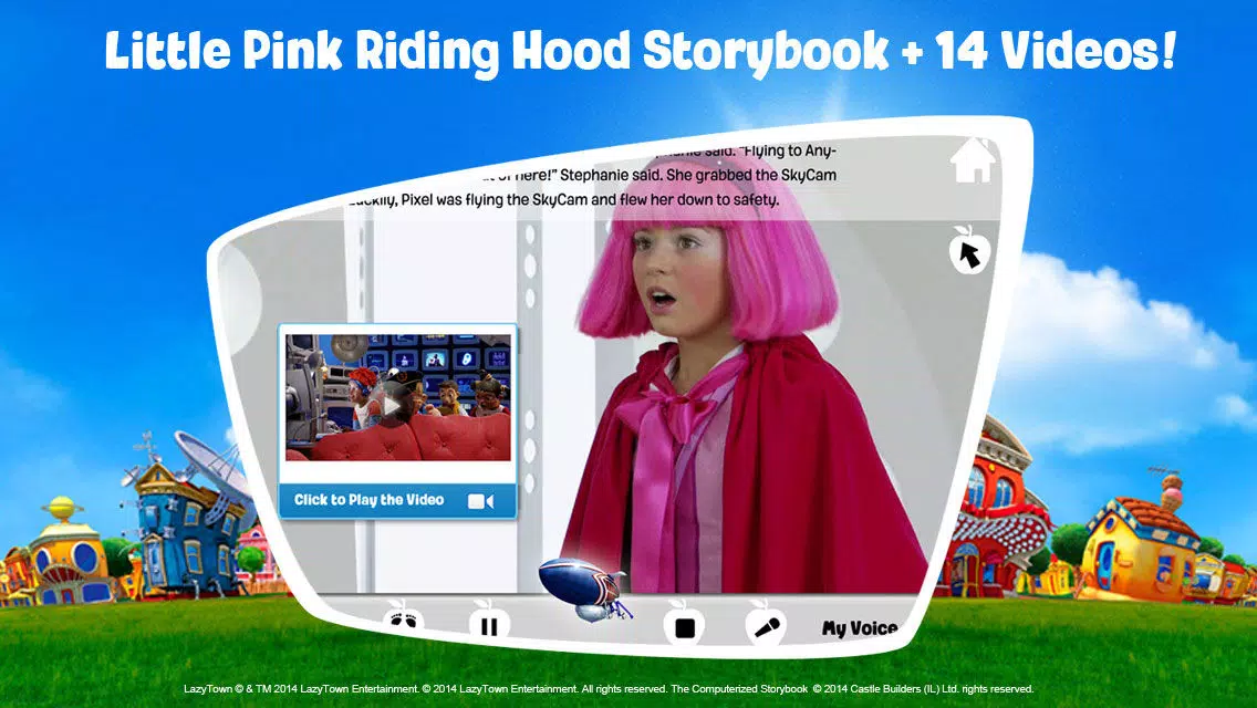 LazyTown's Adventures LITE – Little Pink Riding Hood Video Storybook with Narration, Puzzle Games, Coloring Pages, Photo-Booth, Music Videos, Training Videos and Cooking Recipes Screenshots