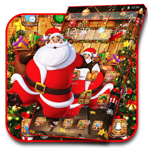 Cartoon Glitter Santa Claus Theme