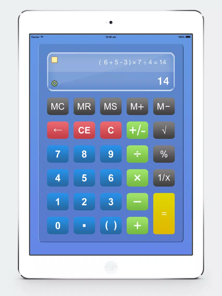 Calculator HD% Free - Basic Calculater App Pro with Formula Display & Notable Paper Tape for the iPad,iPhone and iPod iPad Screenshots