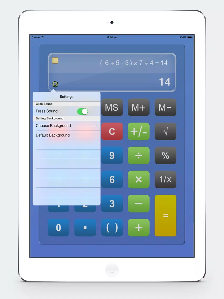 Calculator HD% Free - Basic Calculater App Pro with Formula Display & Notable Paper Tape for the iPad,iPhone and iPod iPad Screenshots