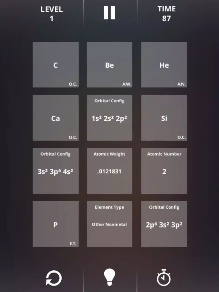 Periodic Table Game iPad Screenshots