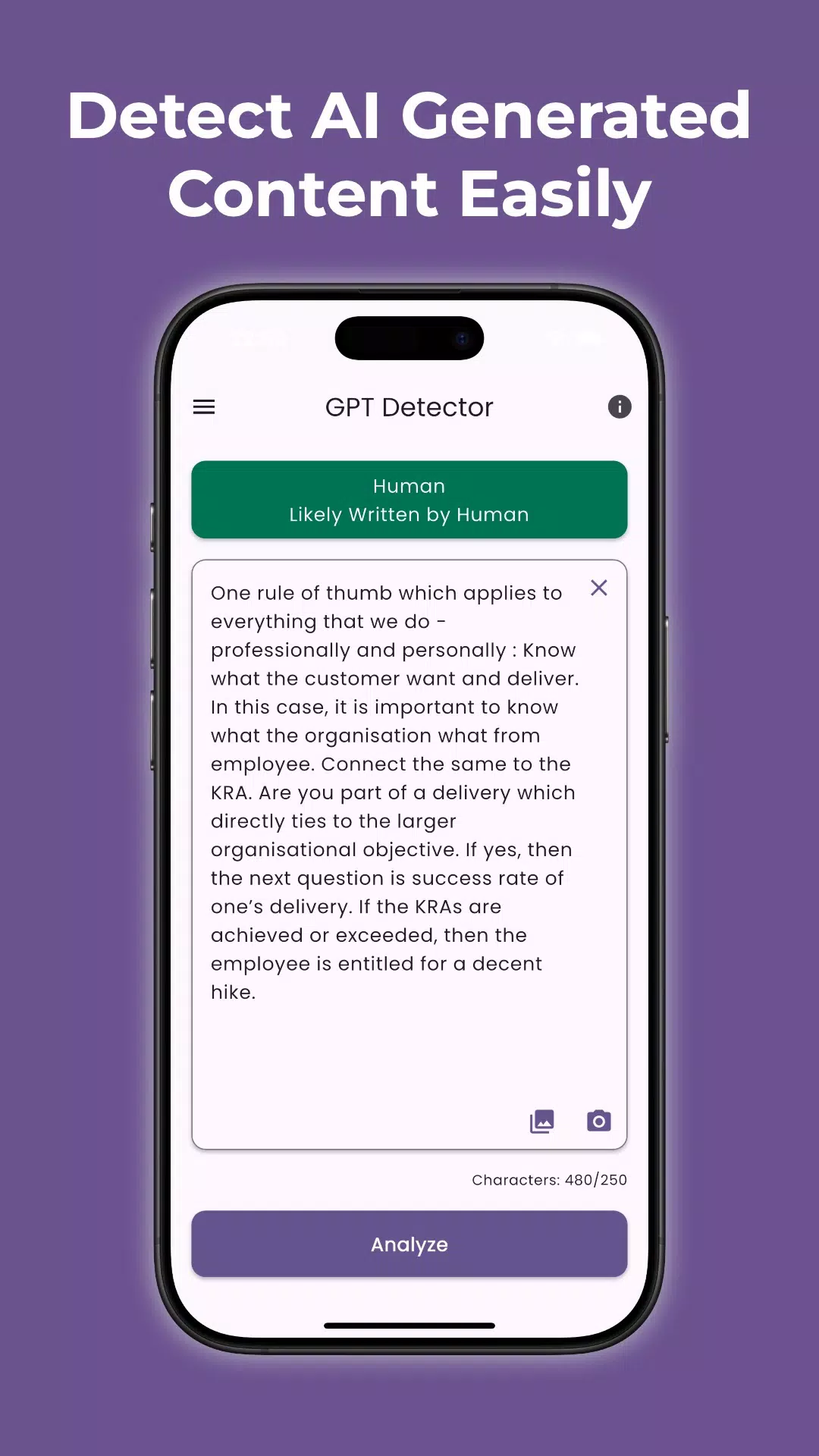AI Detector Screenshots