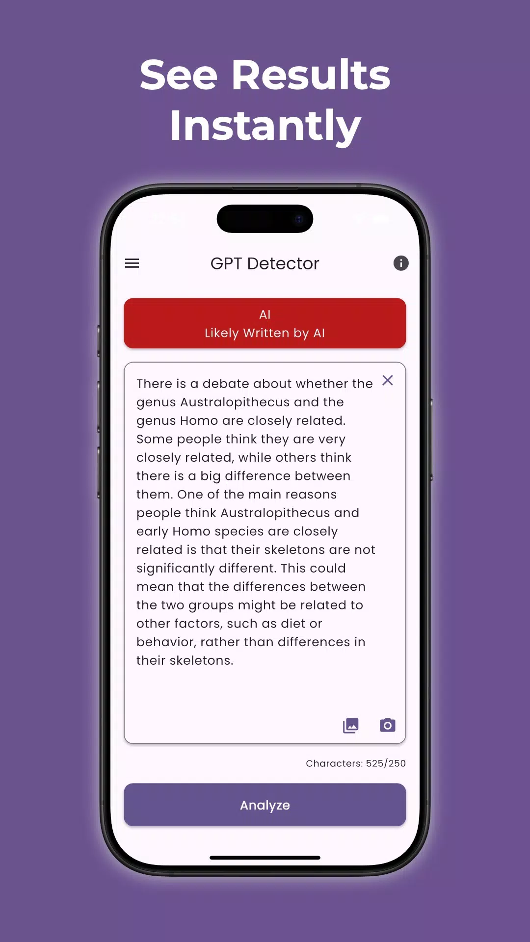 AI Detector Screenshots