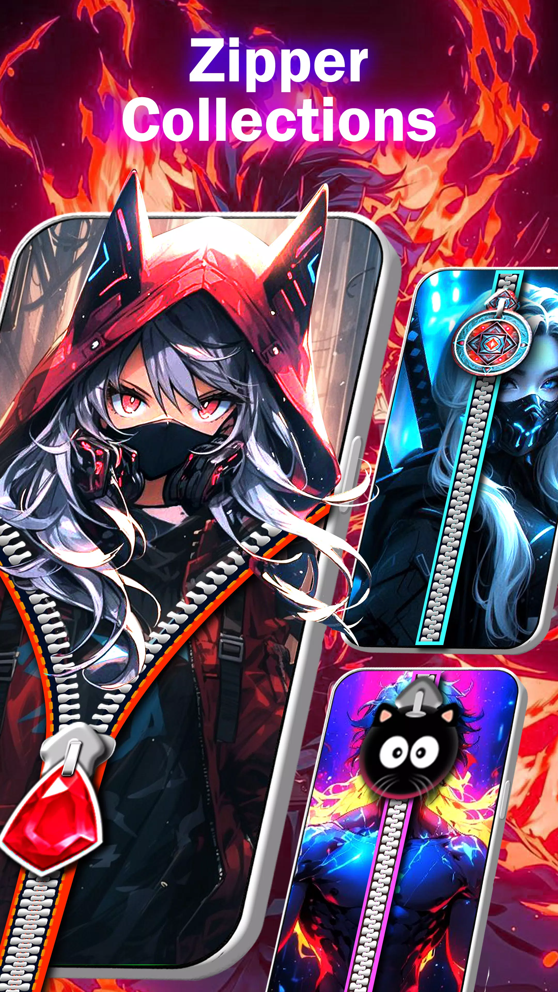 Zipper Lock Screen Wallpaper Screenshots