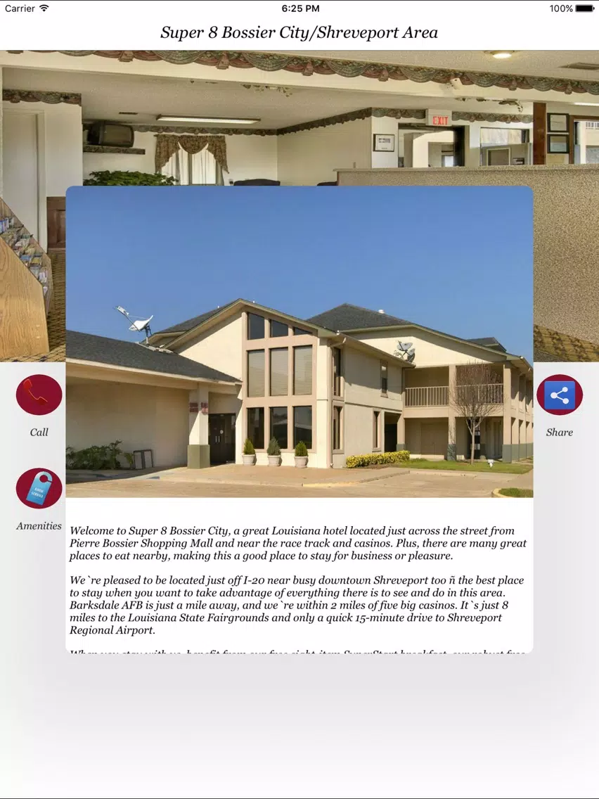 Super 8 Bossier City/Shreveport Area iPad Screenshots