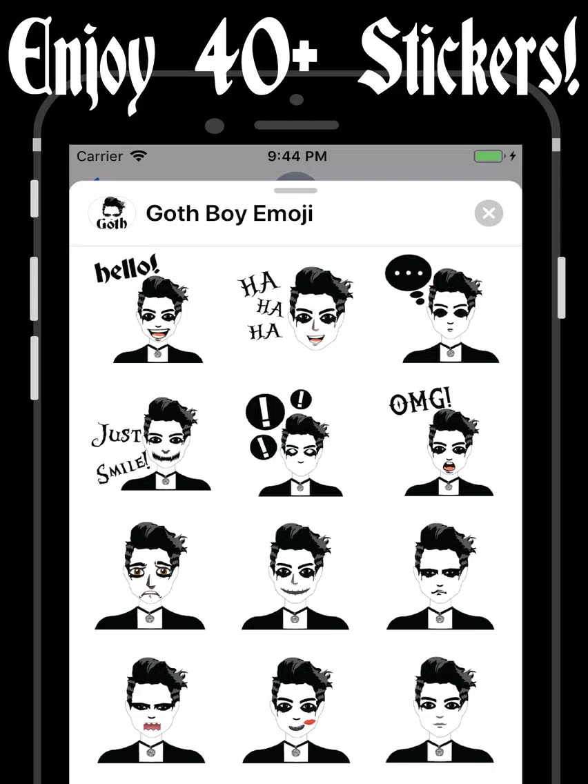 Goth Boy Emoji iPad Screenshots
