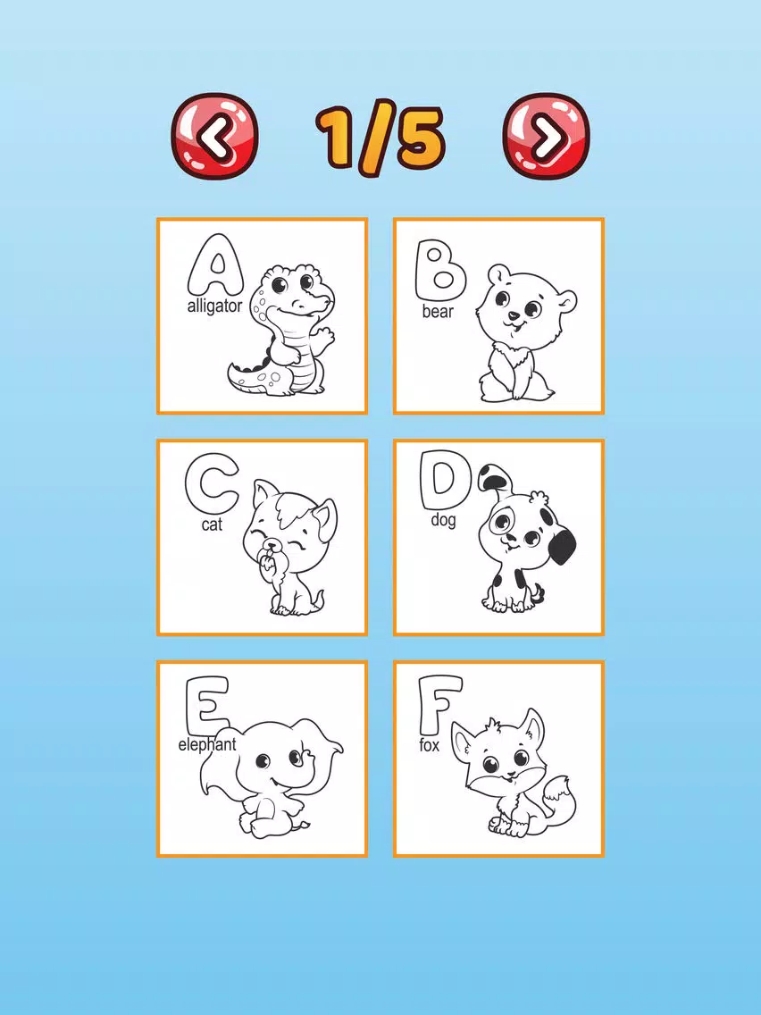 Learn ABC Animals Alphabet and Coloring Page Kids iPad Screenshots