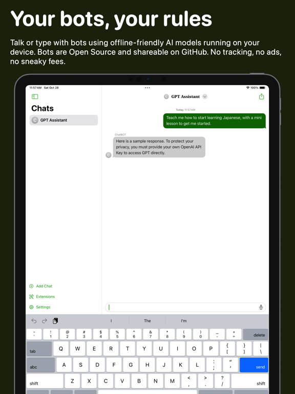 ChatOnMac.com — AI Chat Bots iPad Screenshots