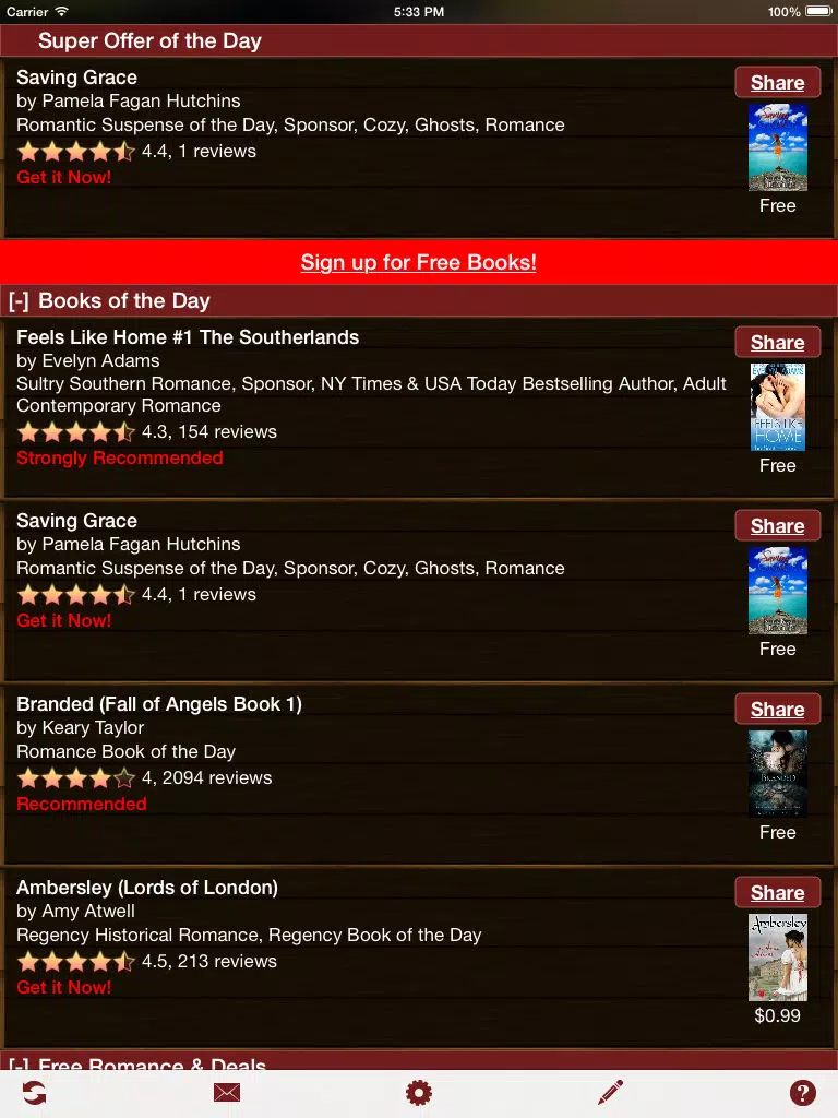 Free Romance Books iPad Screenshots