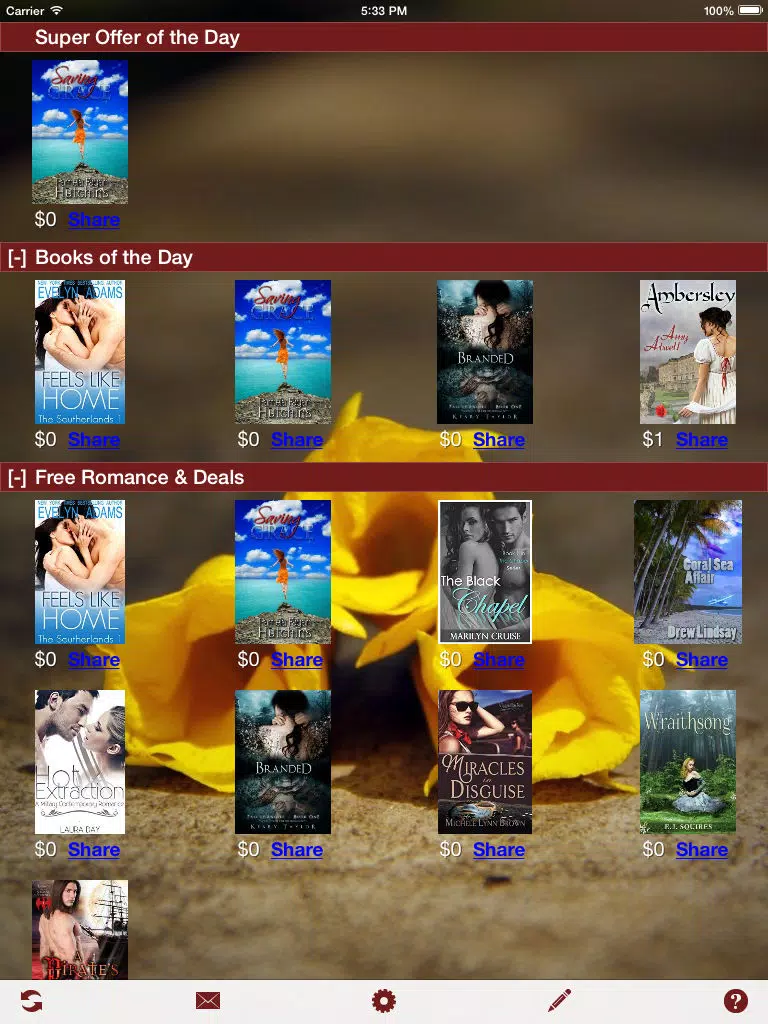 Free Romance Books iPad Screenshots