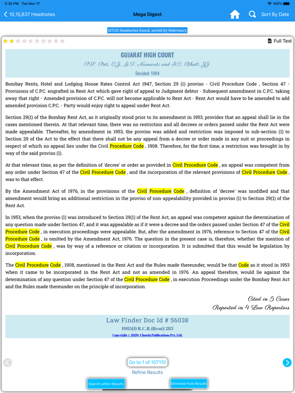 Mega Digest Of Indian Law iPad Screenshots