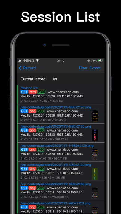Http traffic capture Screenshots