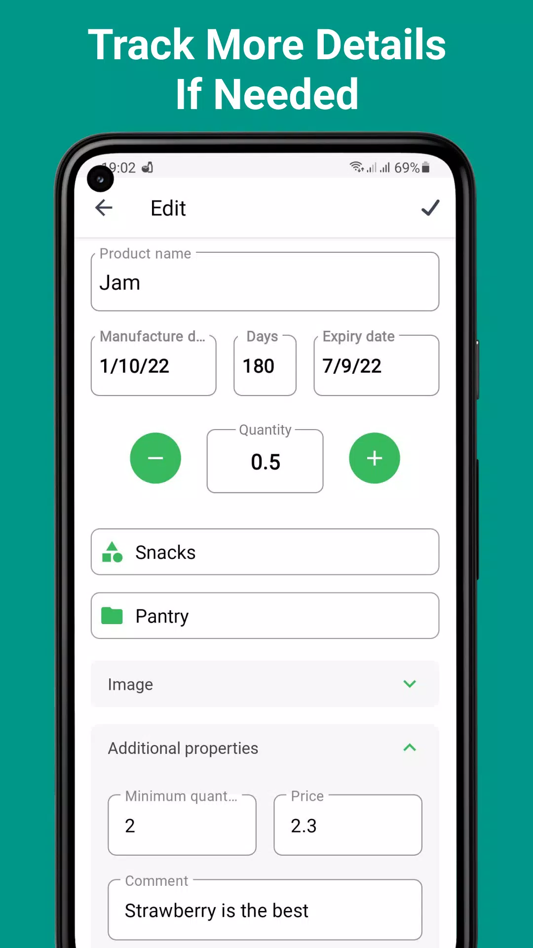 Food List Tracking & Shopping Screenshots