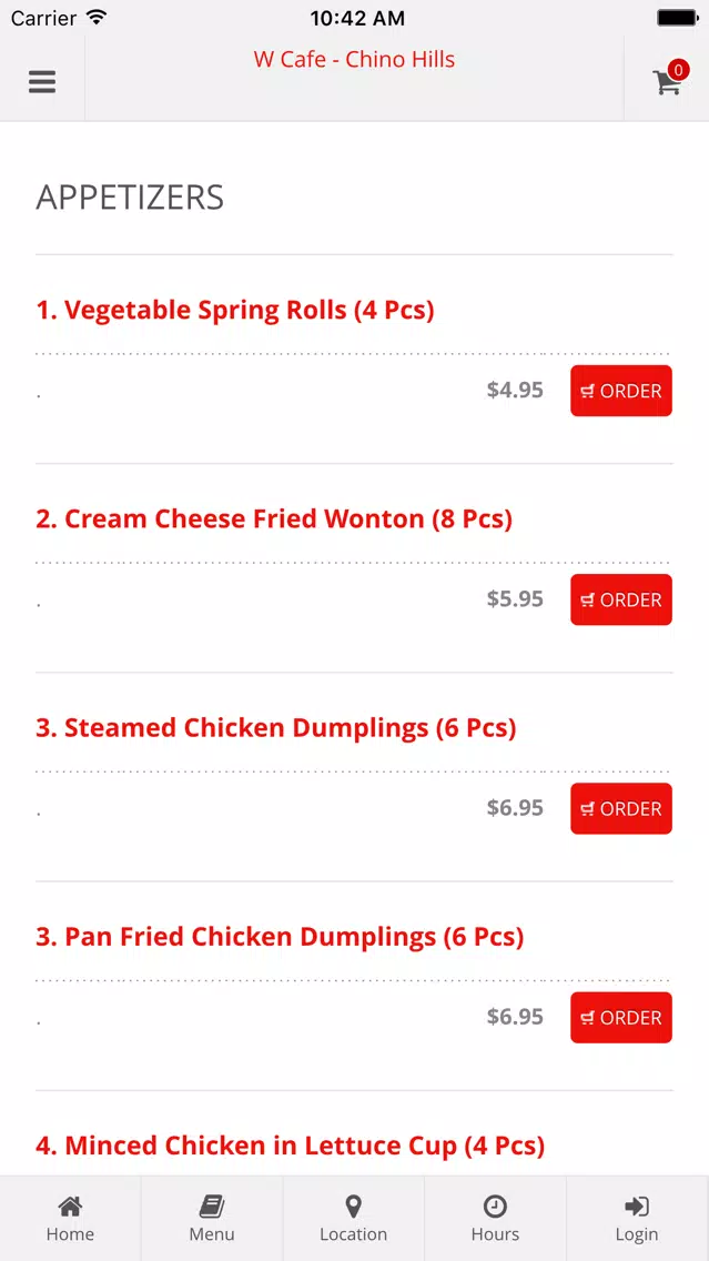 W Cafe - Chino Hills Online Ordering Screenshots