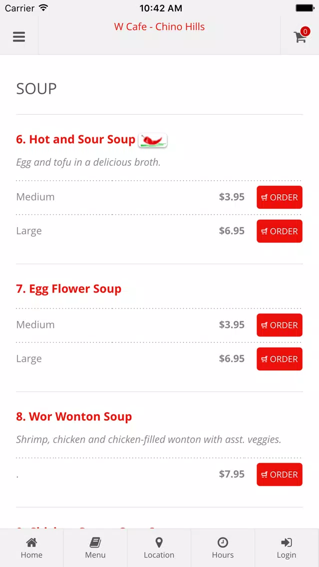W Cafe - Chino Hills Online Ordering Screenshots