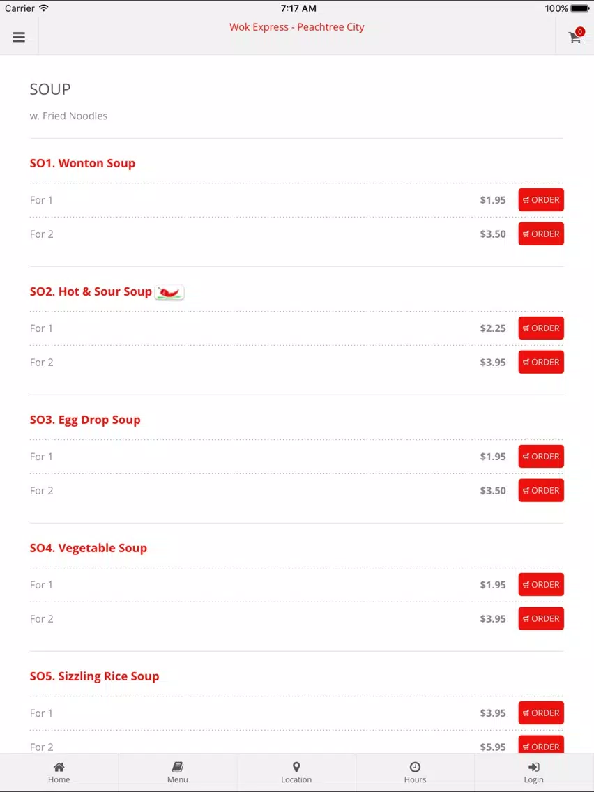 Wok Express Peachtree City iPad Screenshots