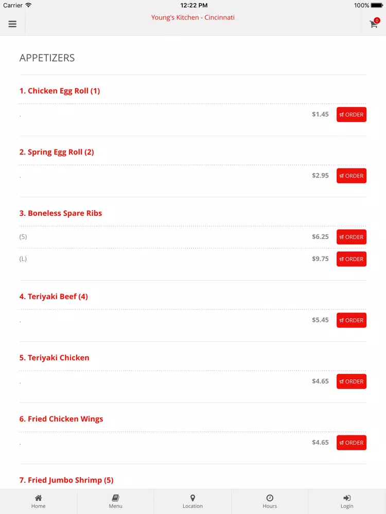 Young's Kitchen - Cincinnati Online Ordering iPad Screenshots
