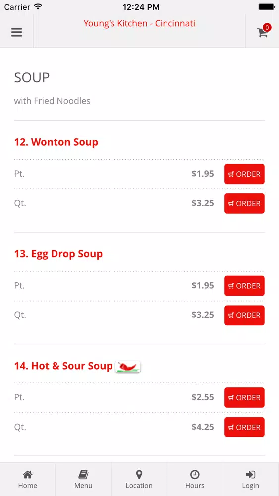 Young's Kitchen - Cincinnati Online Ordering Screenshots