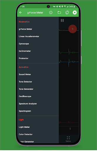 Physics Toolbox Sensor Suite Screenshots