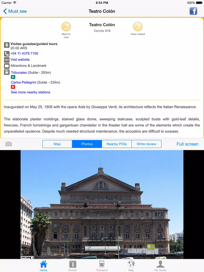 Buenos Aires Travel Guide Offline iPad 应用截图