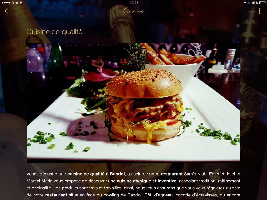 Sam's Klub Bandol Restaurant & Clubbing iPad Screenshots