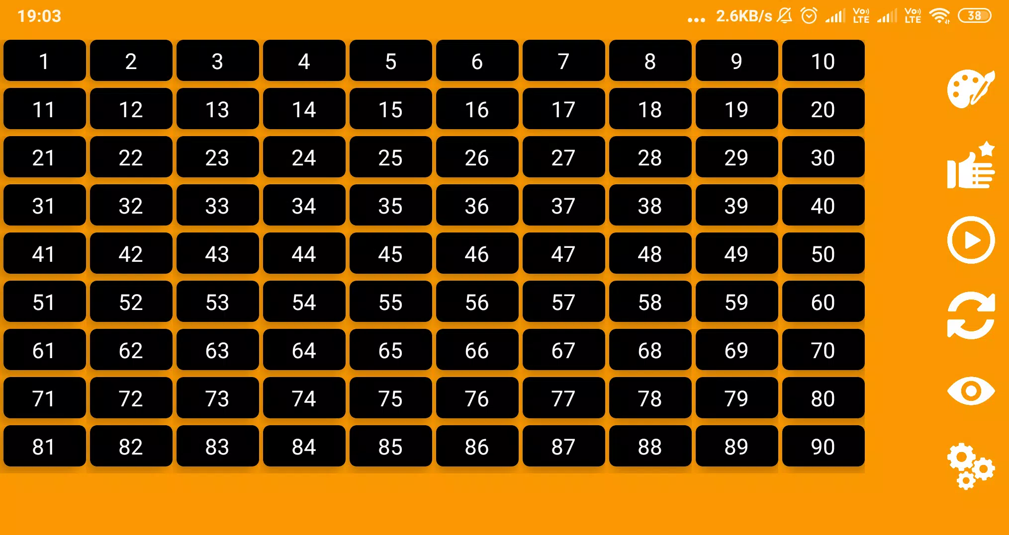 Tangkapan skrin Smart Housie Number Picker