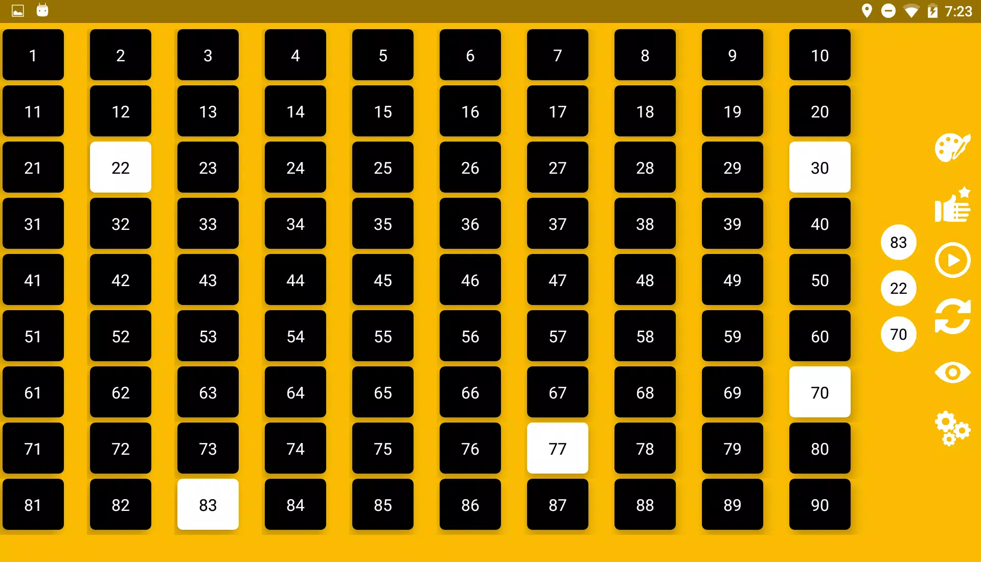 Tangkapan skrin Smart Housie Number Picker